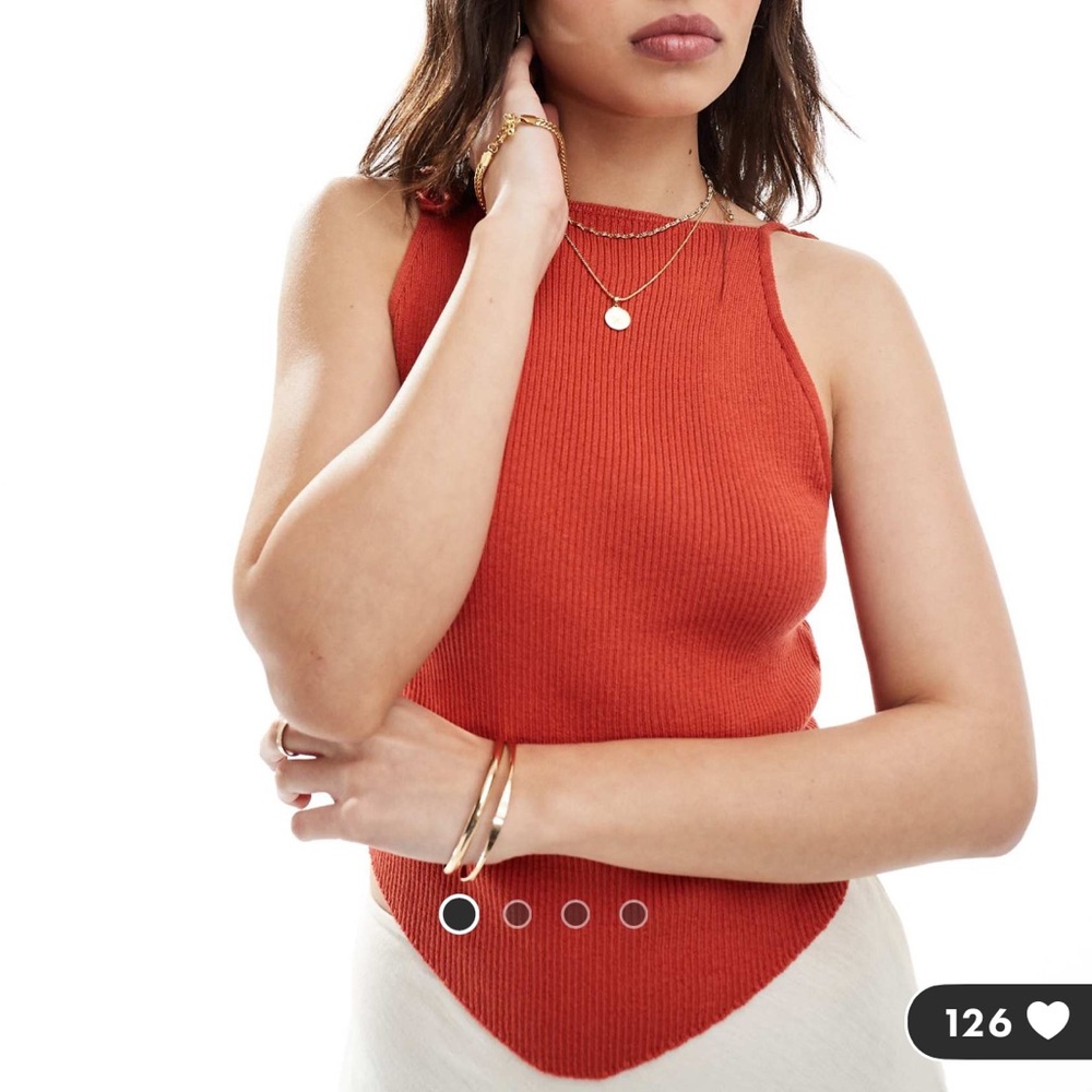 Knit cami in rust